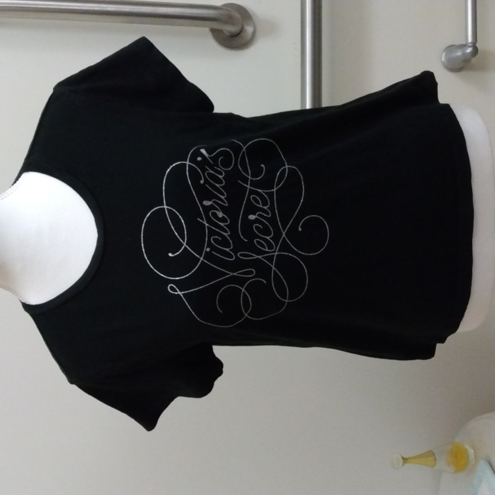 Victoria's Secret black fitted tee - Silver Victoria's Secret - Medium